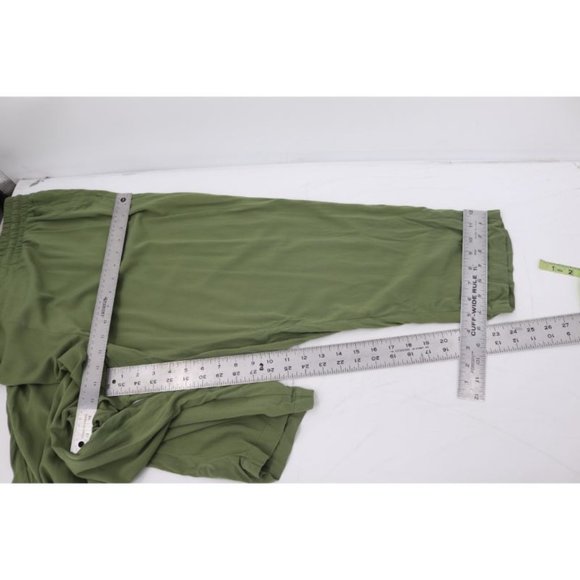 torrid pants women's 2 relaxed Taper challis high rise tie front green stretch - Picture 12 of 12